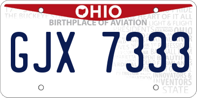 OH license plate GJX7333