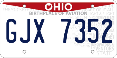 OH license plate GJX7352