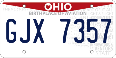 OH license plate GJX7357