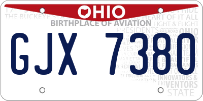 OH license plate GJX7380