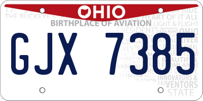 OH license plate GJX7385