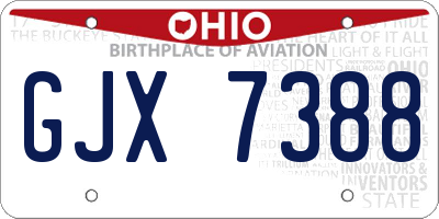 OH license plate GJX7388