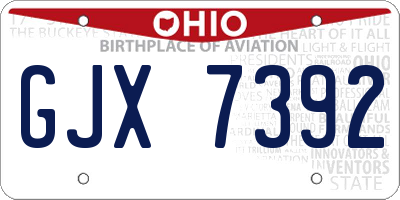 OH license plate GJX7392