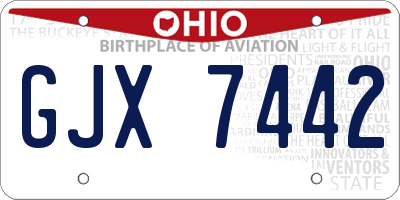 OH license plate GJX7442