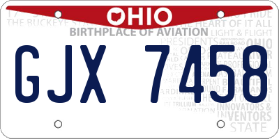 OH license plate GJX7458