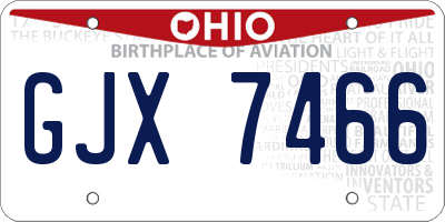 OH license plate GJX7466