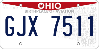 OH license plate GJX7511