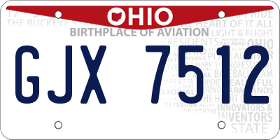 OH license plate GJX7512