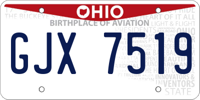 OH license plate GJX7519