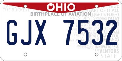 OH license plate GJX7532