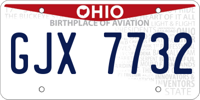 OH license plate GJX7732