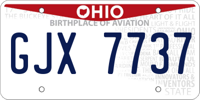 OH license plate GJX7737