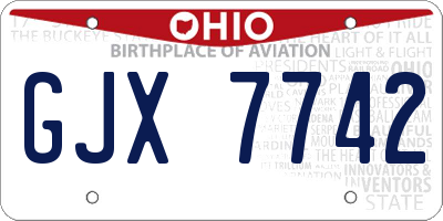 OH license plate GJX7742