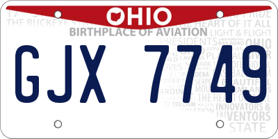 OH license plate GJX7749