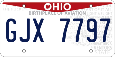 OH license plate GJX7797