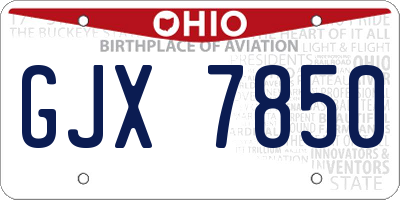 OH license plate GJX7850