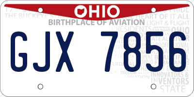 OH license plate GJX7856