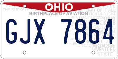 OH license plate GJX7864