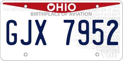 OH license plate GJX7952