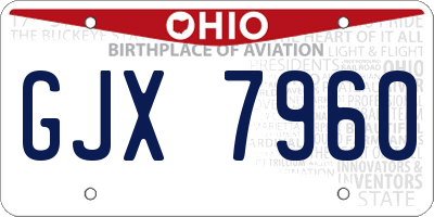 OH license plate GJX7960