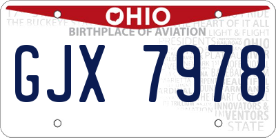 OH license plate GJX7978