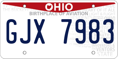 OH license plate GJX7983