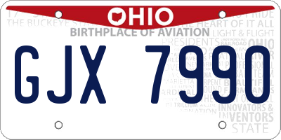 OH license plate GJX7990