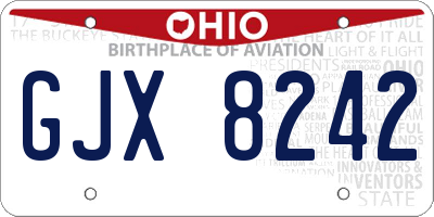 OH license plate GJX8242