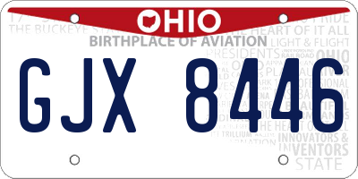 OH license plate GJX8446