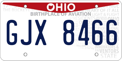 OH license plate GJX8466