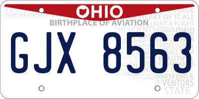OH license plate GJX8563