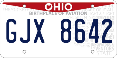 OH license plate GJX8642