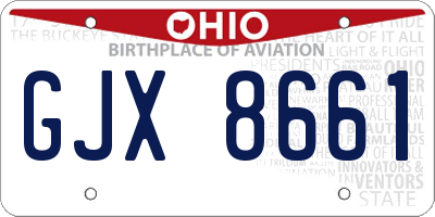 OH license plate GJX8661