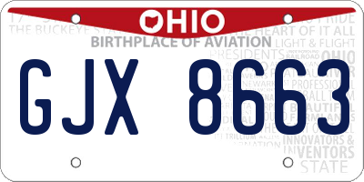 OH license plate GJX8663