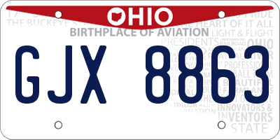 OH license plate GJX8863
