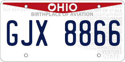 OH license plate GJX8866