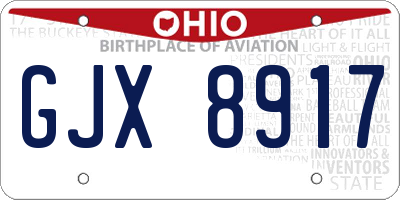 OH license plate GJX8917