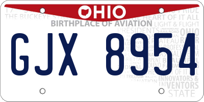 OH license plate GJX8954