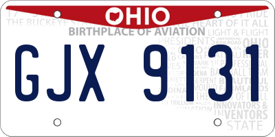 OH license plate GJX9131