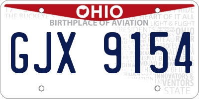 OH license plate GJX9154