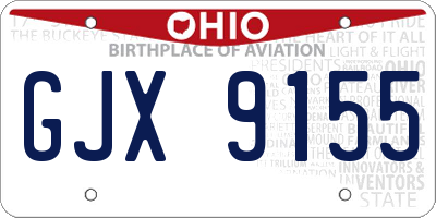 OH license plate GJX9155