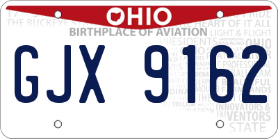 OH license plate GJX9162