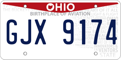 OH license plate GJX9174