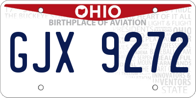 OH license plate GJX9272