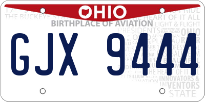 OH license plate GJX9444