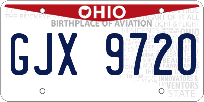 OH license plate GJX9720