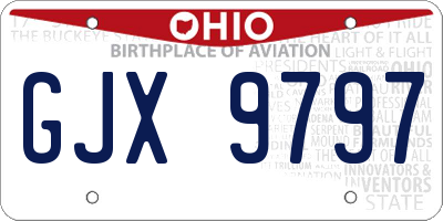 OH license plate GJX9797