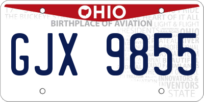 OH license plate GJX9855