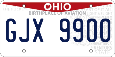 OH license plate GJX9900