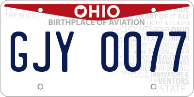 OH license plate GJY0077